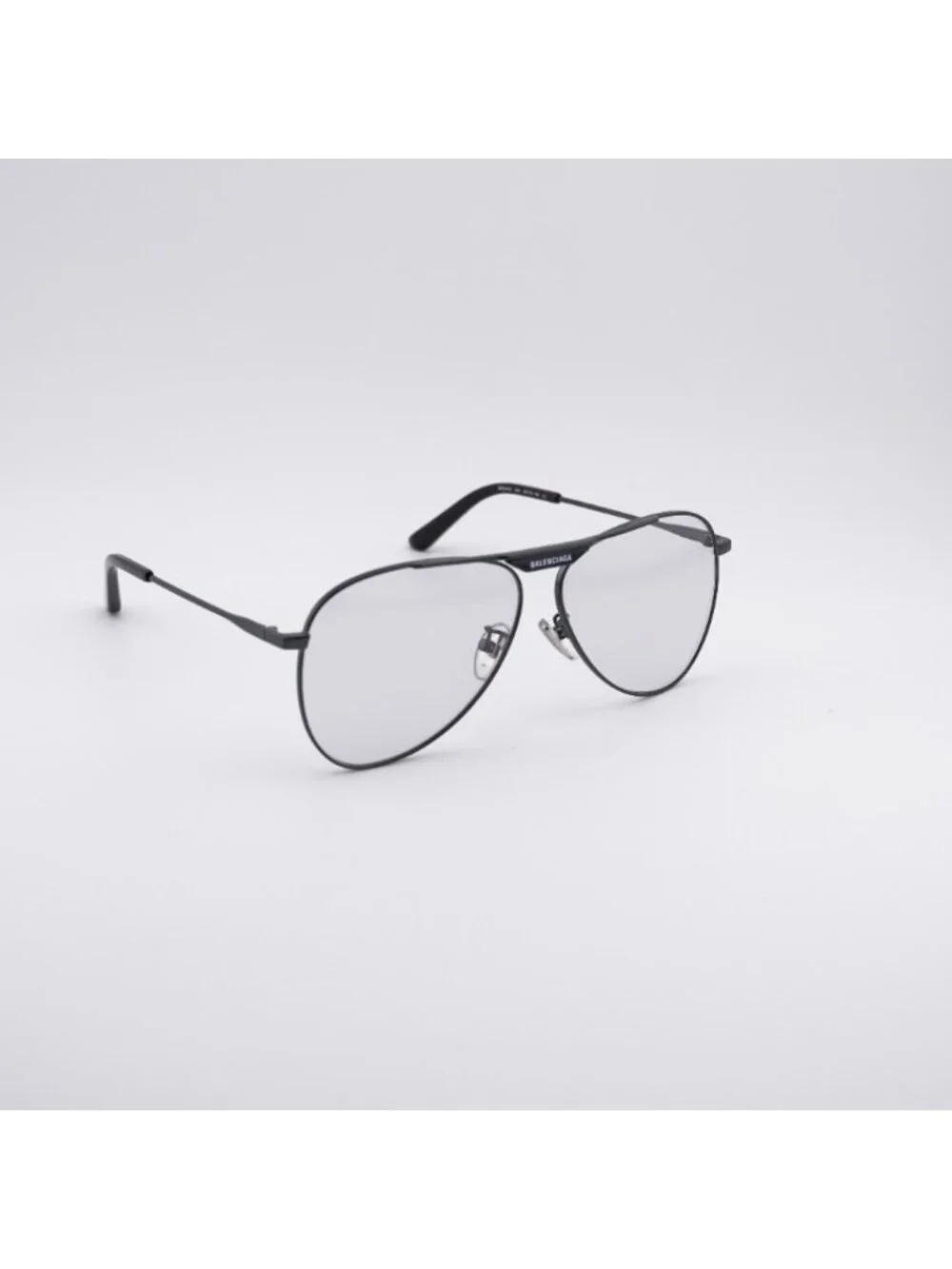 Balenciaga BB0244S 004 Sunglasses Gunmetal Aviator Frame, Light Grey Lenses